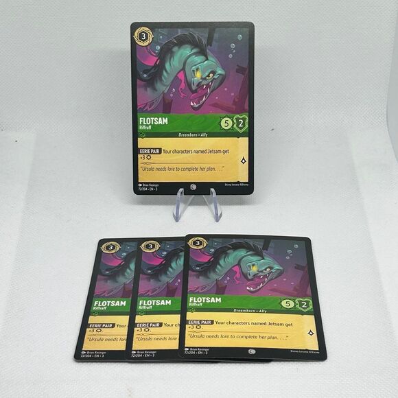 Disney Lorcana Inklands Flotsam Riffraff 72/204 PlaySet of 4 - Picture 1 of 3